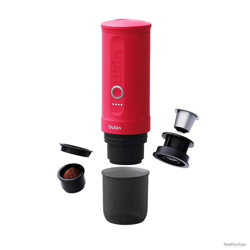 Outin Nano Portable Espresso Machine – Crimson Red