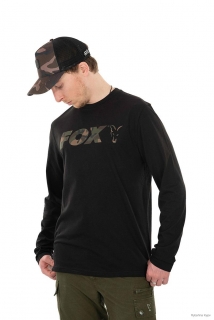 Triko s dlouhým rukávem ČERNÁ/CAMO XXL